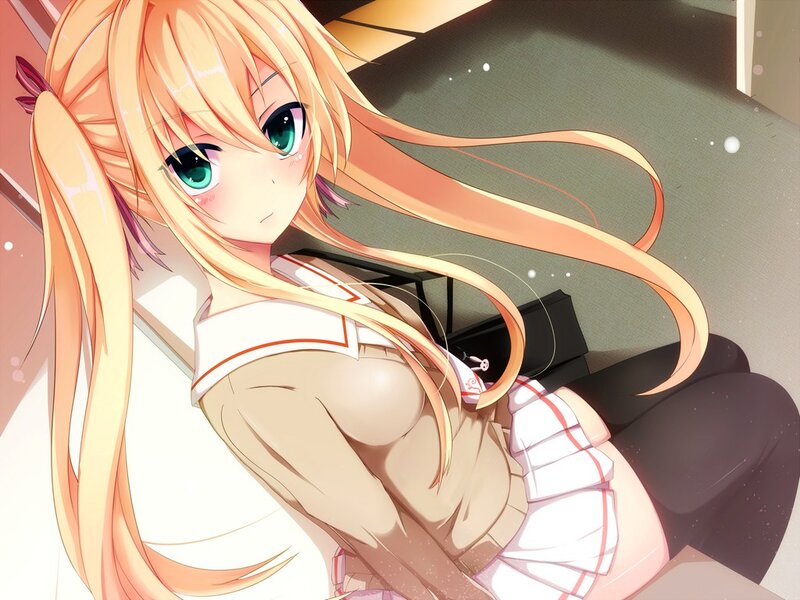 Anime Girl with Long Hair — Blonde, Calm