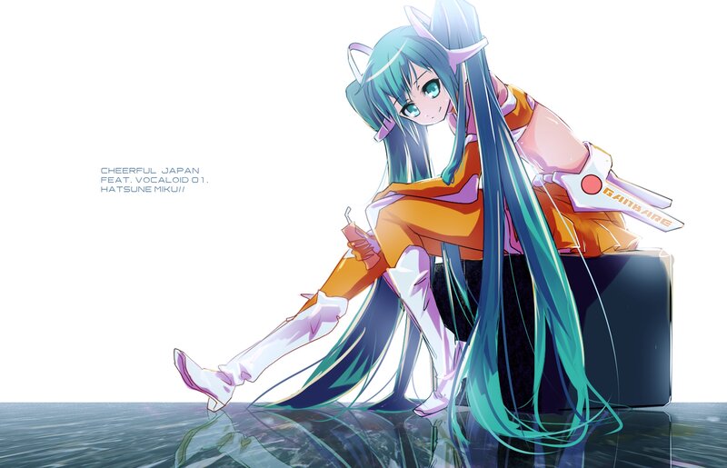 Anime Girl with Long Hair — Blue, Calm, Digital Art, Cat Ears