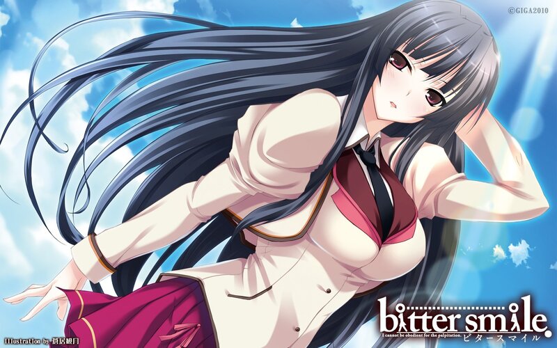 Anime Girl with Long Hair — Blue, Dramatic, Afternoon, School Uniform