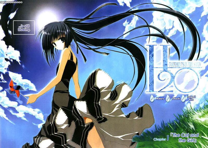 Anime Girl with Long Hair — Blue, Dramatic, Night, Manga, Wind
