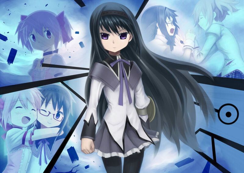 Anime Girl with Long Hair — Blue, Dramatic, School Uniform, Cat Ears