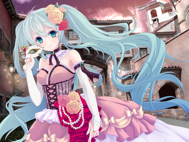 Anime Girl with Long Hair — Blue, Dramatic, Sunset