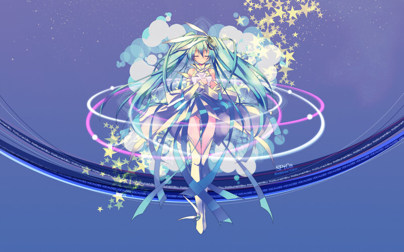 Anime Girl with Long Hair — Blue, Dreamy, Night