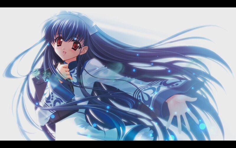 Anime Girl with Long Hair — Blue, Dynamic, Long Blue Hair
