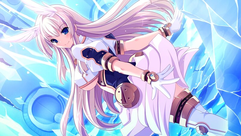 Anime Girl with Long Hair — Blue, Dynamic, Long Hair