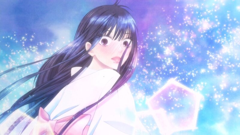 Anime Girl with Long Hair — Blue, Magical, Sparkles