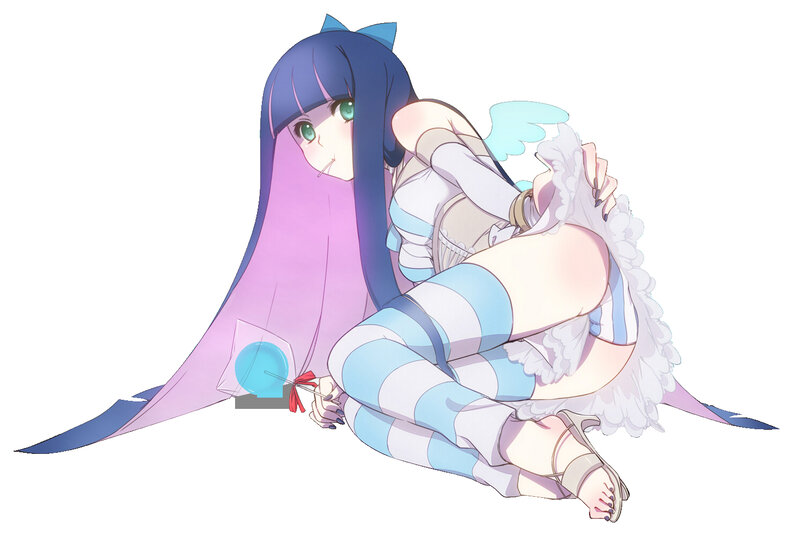 Anime Girl with Long Hair — Blue, Playful, Cat Ears