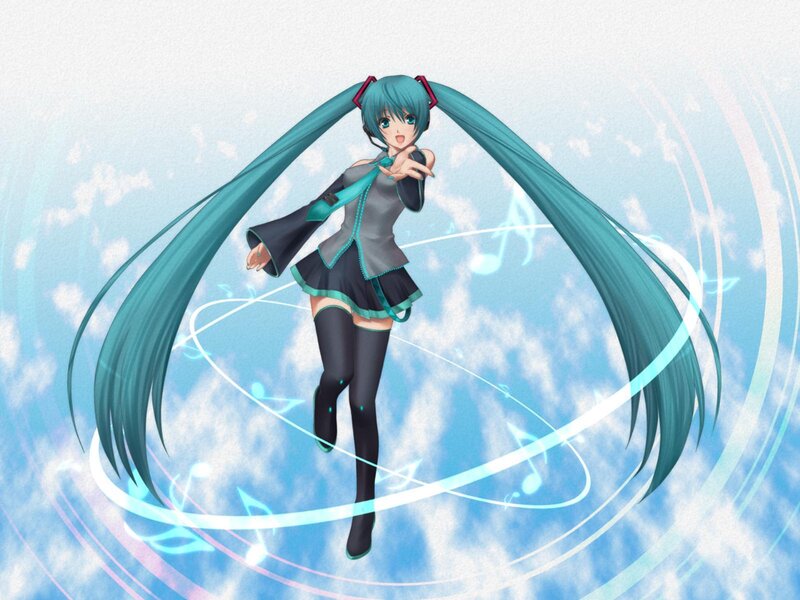 Anime Girl with Long Hair — Blue, Playful, Energetic
