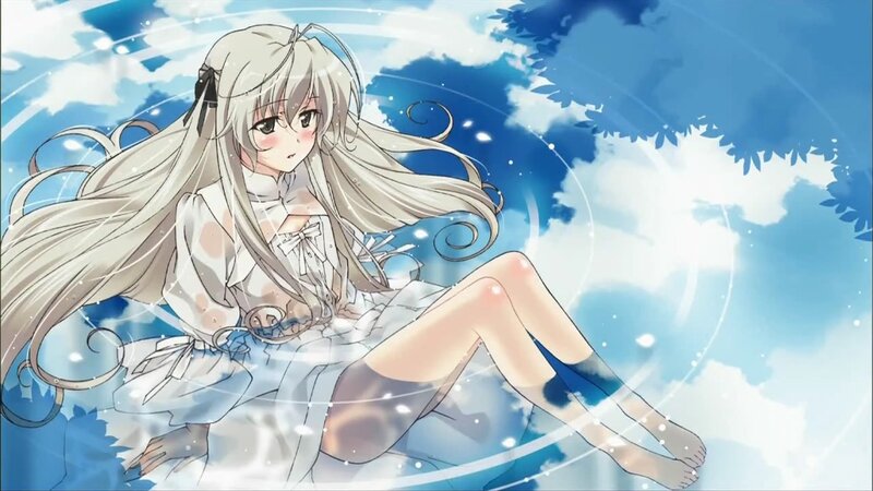Anime Girl with Long Hair — Blue, Serene, Daytime