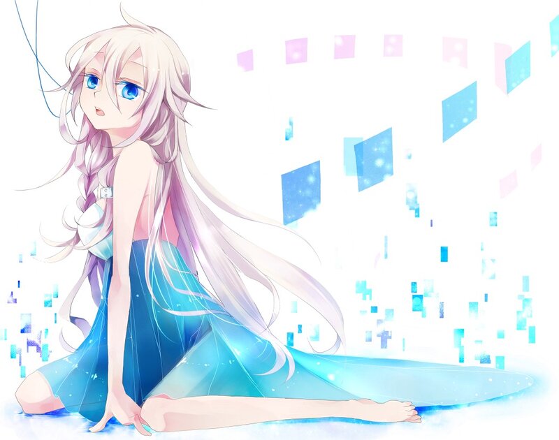 Anime Girl with Long Hair — Blue, Serene, Digital Art, Long Hair, Blue Eyes