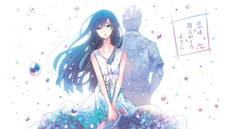 Anime Girl with Long Hair — Blue, Serene, Man