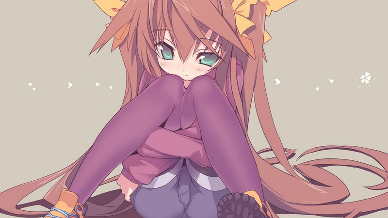 Anime Girl with Long Hair — Brown, Calm, Long Hair, Green Eyes