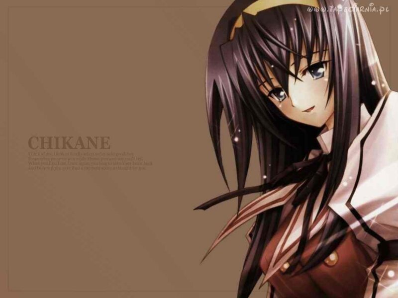 Anime Girl with Long Hair — Brown, Calm, School Uniform
