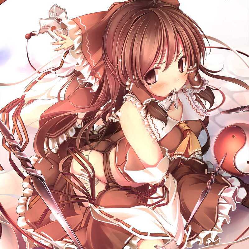 Anime Girl with Long Hair — Brown, Calm, Sword