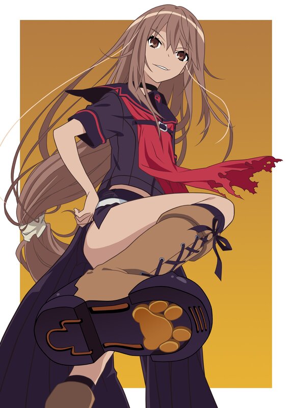 Anime Girl with Long Hair — Brown, Confident