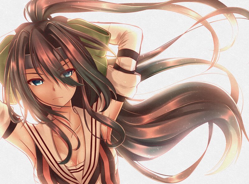 Anime Girl with Long Hair — Brown, Dynamic, Eyes