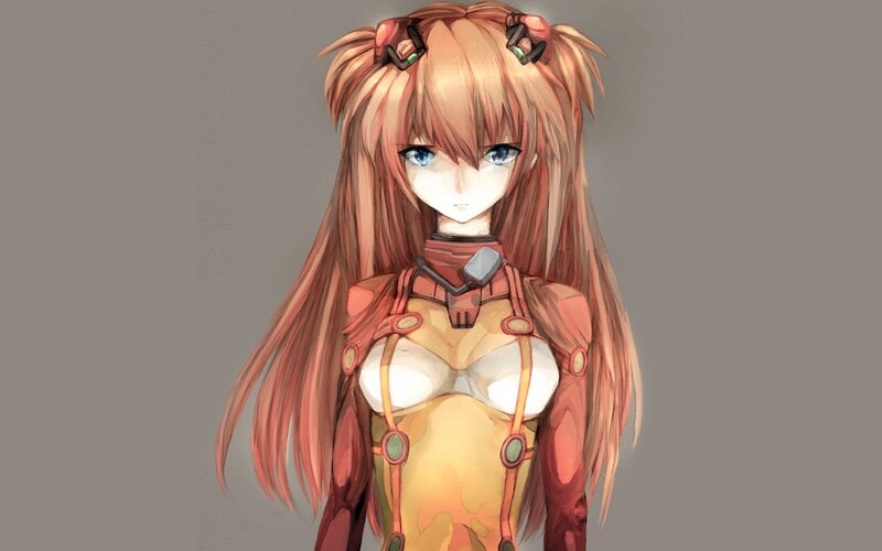 Anime Girl with Long Hair — Brown, Neutral, Digital Art