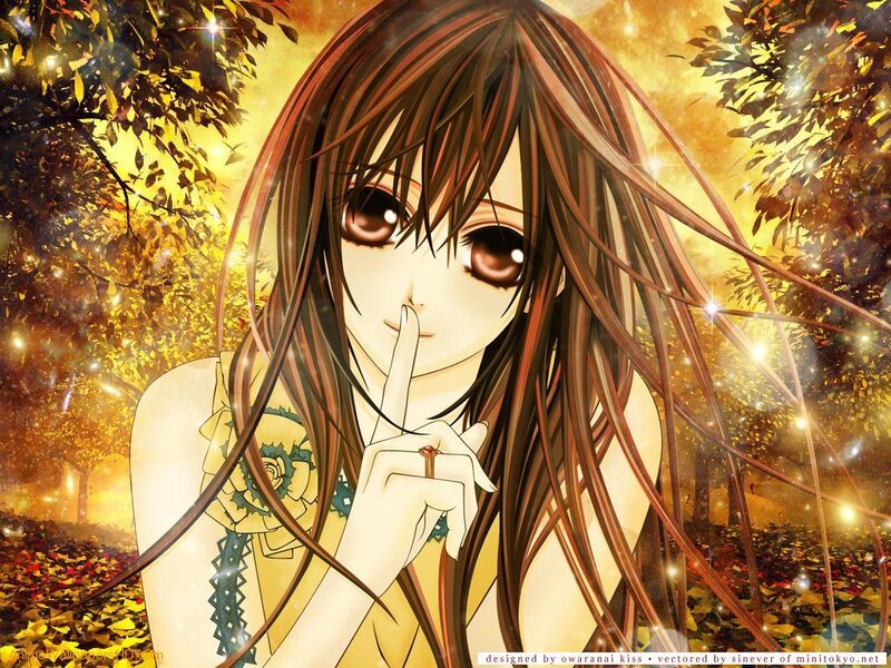Anime Girl with Long Hair — Brown, Serene
