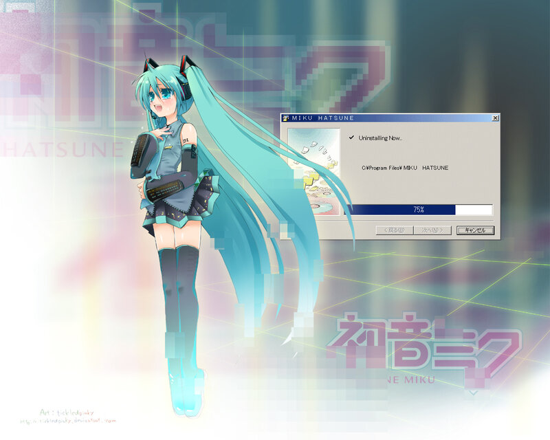 Anime Girl with Long Hair — Cyan, Dramatic, Digital Art, Computer Window