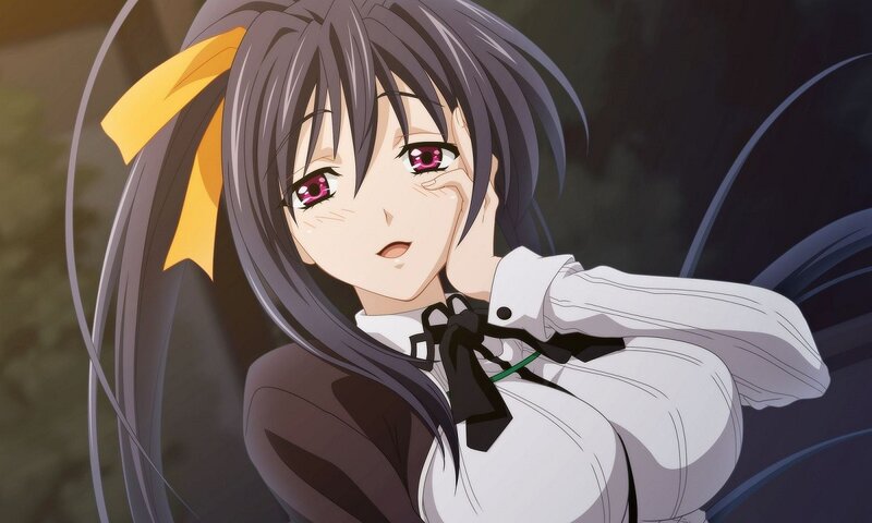 Anime Girl with Long Hair — Gray, Dramatic, Yellow Ribbon