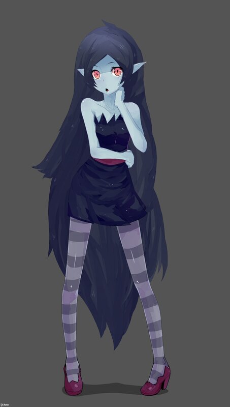 Anime Girl with Long Hair — Gray, Neutral, Digital Art, Long Black Hair