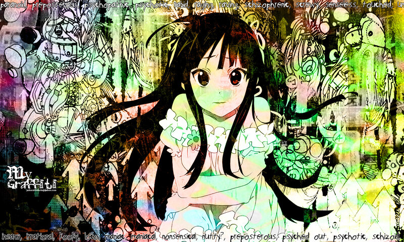 Anime Girl with Long Hair — Green, Chaotic