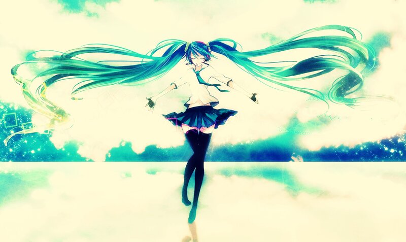 Anime Girl with Long Hair — Green, Dreamy, Digital Art, Long Hair