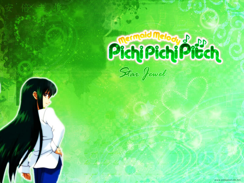 Anime Girl with Long Hair — Green, Dreamy, Text