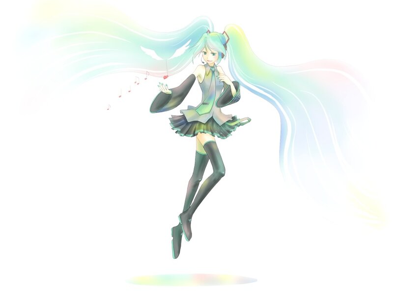 Anime Girl with Long Hair — Green, Playful