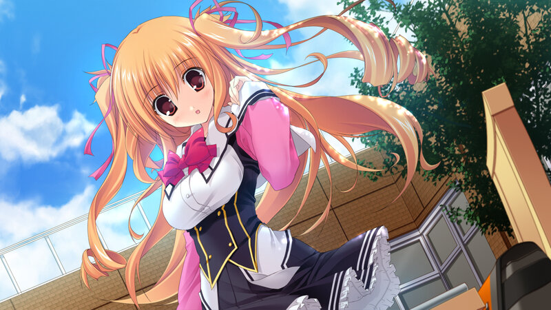 Anime Girl with Long Hair — Orange, Bright, Cheerful