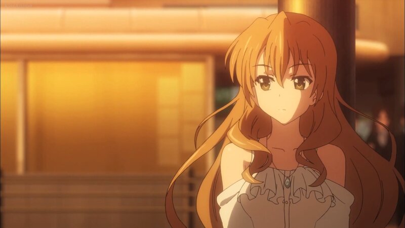 Anime Girl with Long Hair — Orange, Calm, Sunset, Building