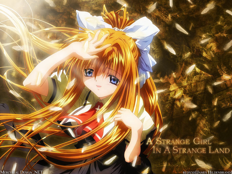 Anime Girl with Long Hair — Orange, Dramatic, Long Hair