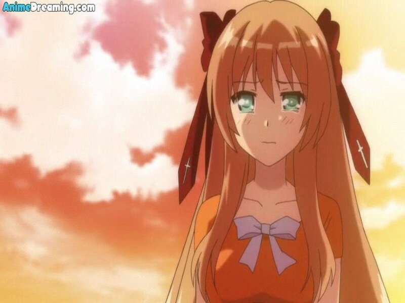 Anime Girl with Long Hair — Orange, Dramatic