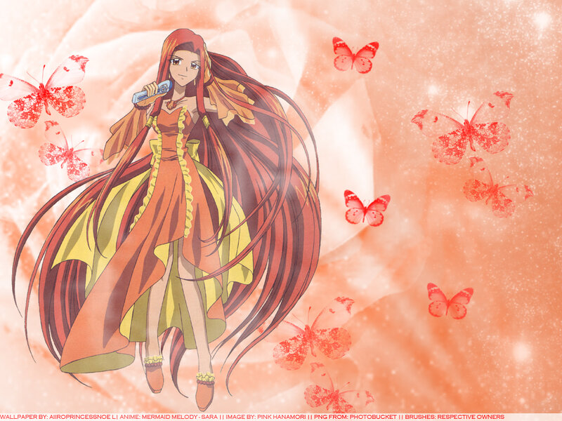 Anime Girl with Long Hair — Orange, Dreamy
