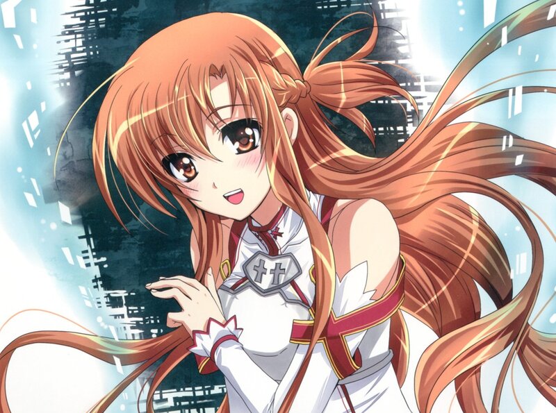 Anime Girl with Long Hair — Orange, Dynamic