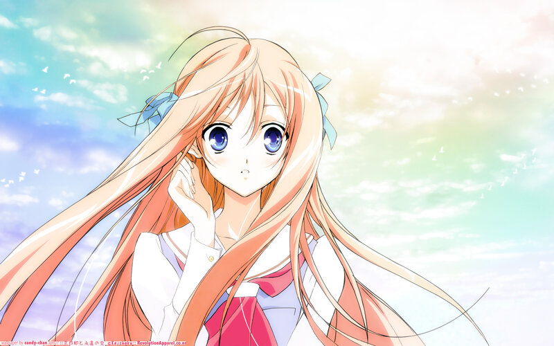 Anime Girl with Long Hair — Orange, Serene, Afternoon