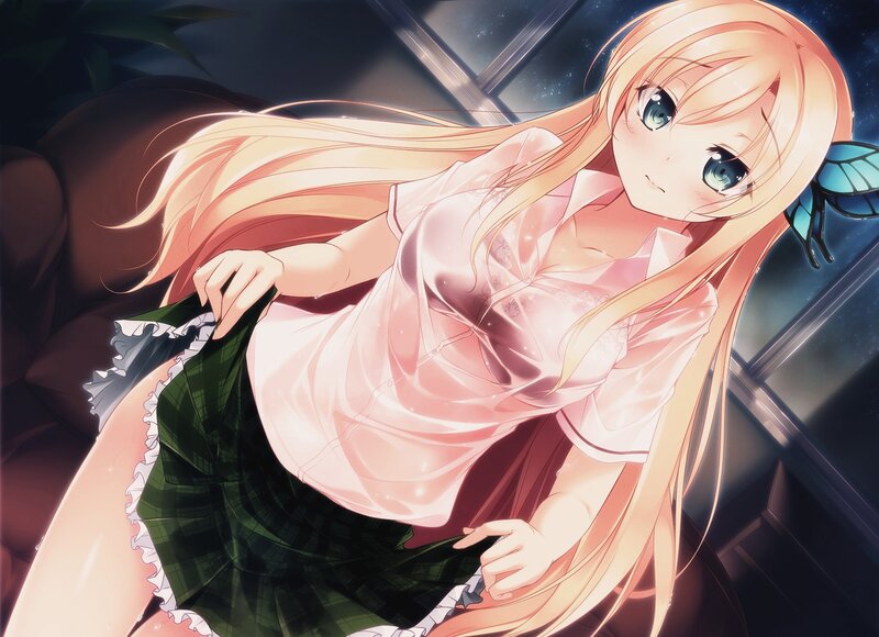 Anime Girl with Long Hair — Pink, Calm, Night