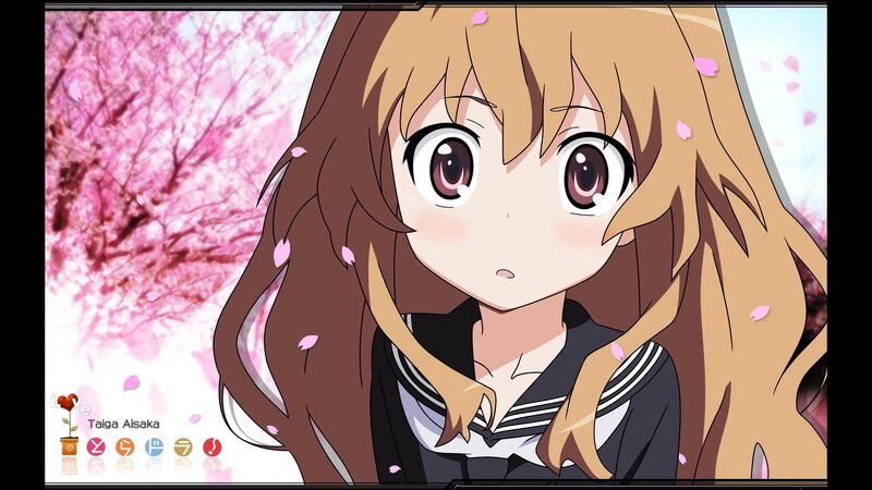 Anime Girl with Long Hair — Pink, Calm, Spring, Cherry Blossoms