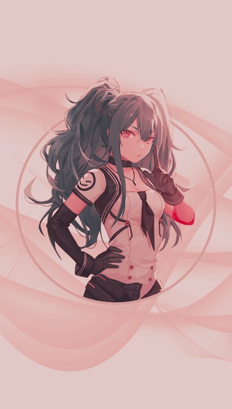 Anime Girl with Long Hair — Pink, Confident, Digital Art