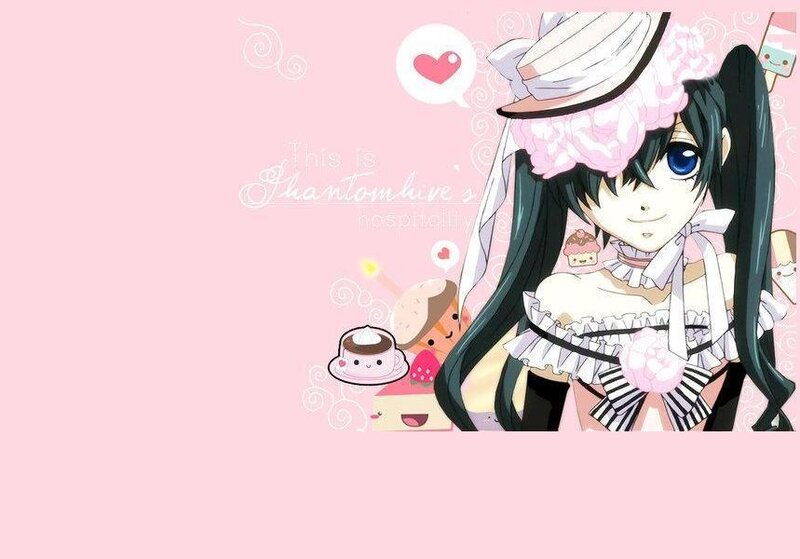 Anime Girl with Long Hair — Pink, Cute