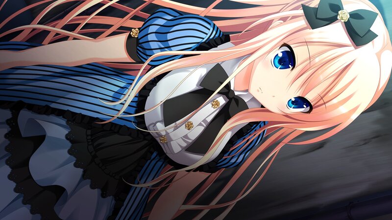 Anime Girl with Long Hair — Pink, Dramatic, Blue Eyes