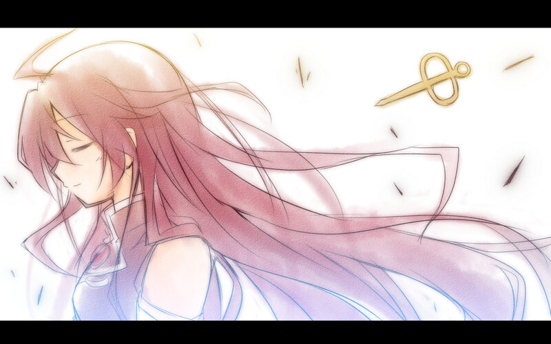 Anime Girl with Long Hair — Pink, Dramatic, Digital Art, Sword