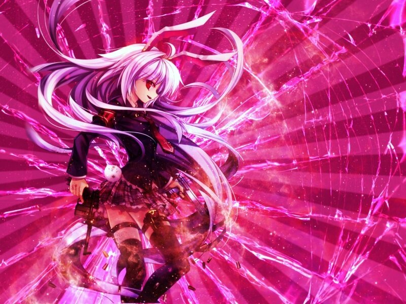 Anime Girl with Long Hair — Pink, Dramatic, Intense
