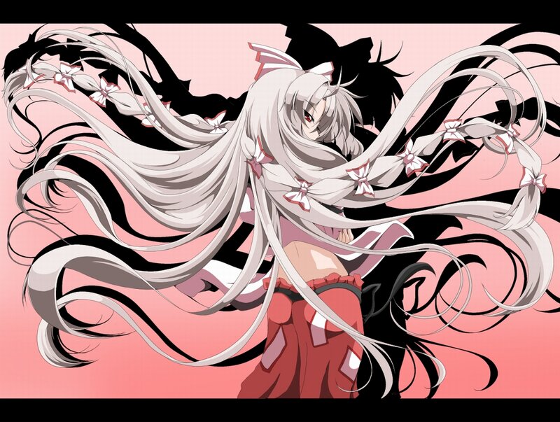 Anime Girl with Long Hair — Pink, Dramatic, Long White Hair