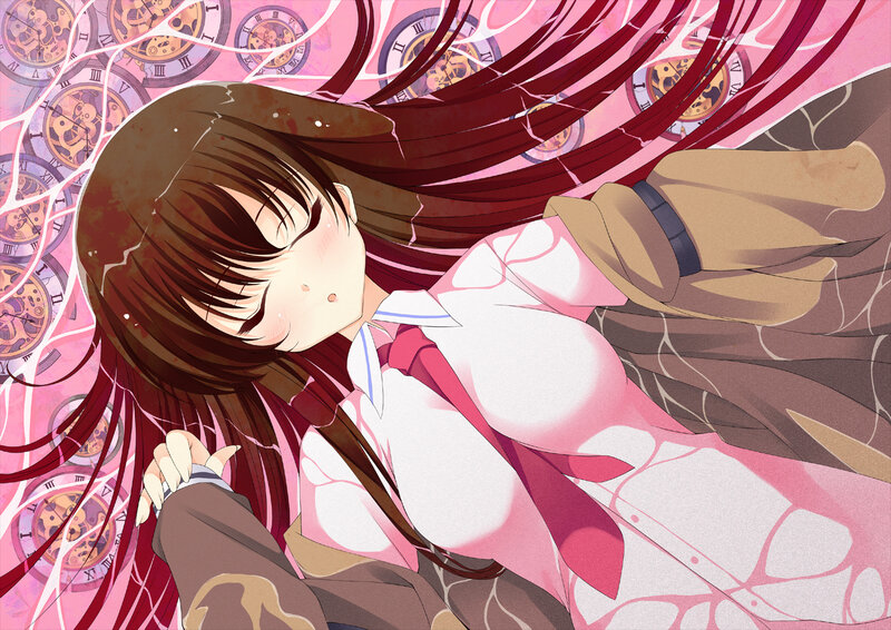 Anime Girl with Long Hair — Pink, Dramatic, Manga
