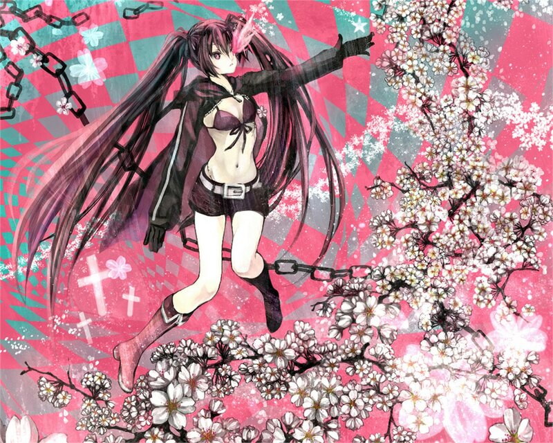 Anime Girl with Long Hair — Pink, Dramatic, Spring