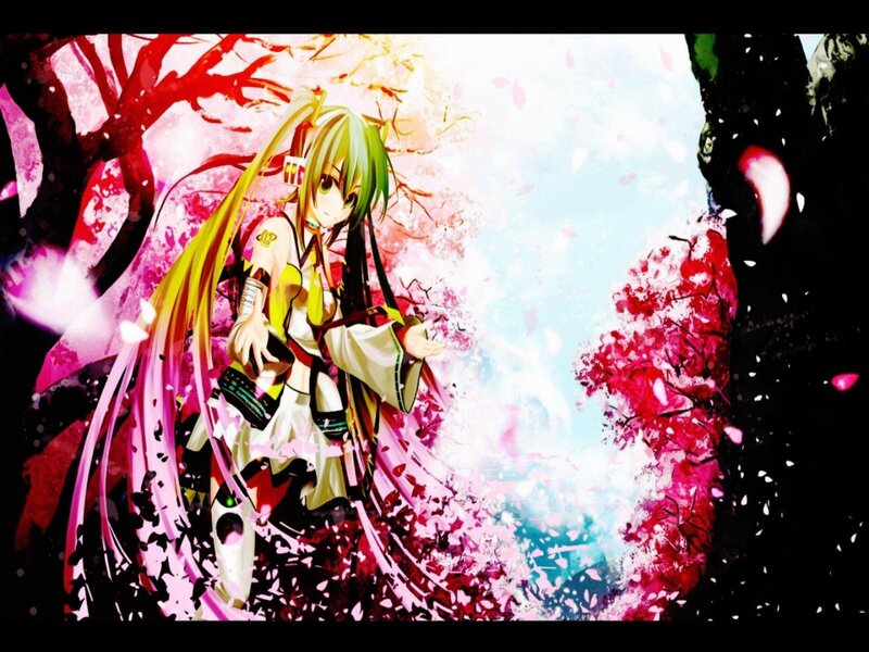 Anime Girl with Long Hair — Pink, Dramatic