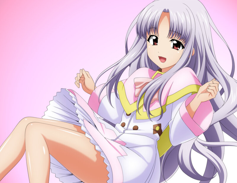 Anime Girl with Long Hair — Pink, Playful, Dress