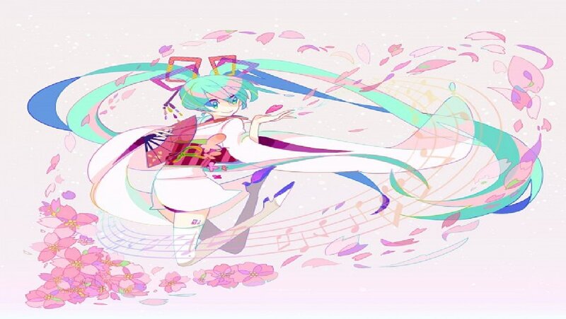 Anime Girl with Long Hair — Pink, Playful, Spring
