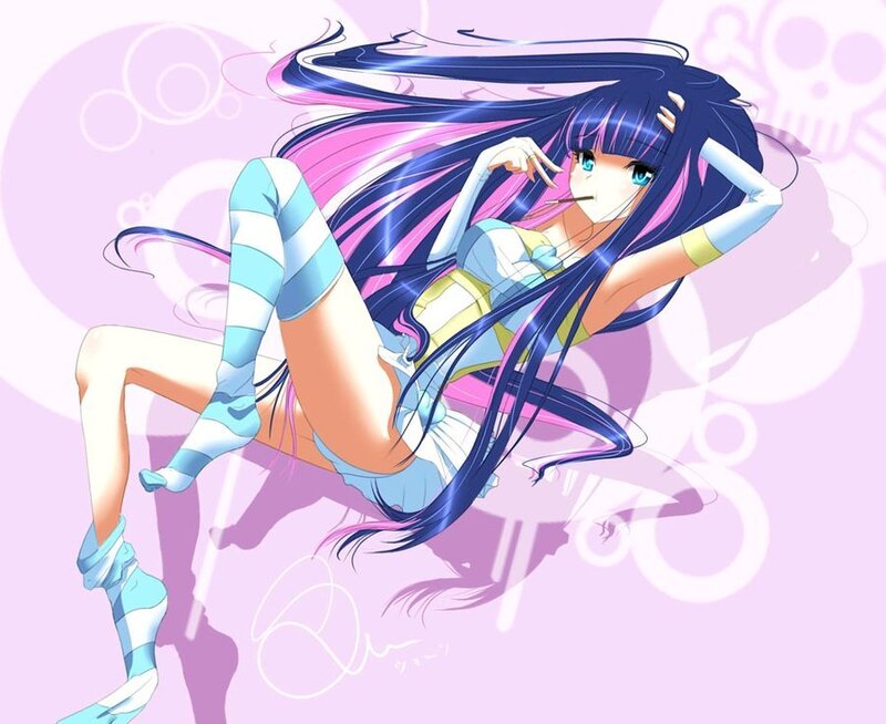 Anime Girl with Long Hair — Pink, Playful